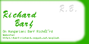 richard barf business card